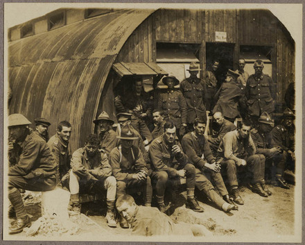 View of the N.Z. Field Ambulance waiting for dinner.