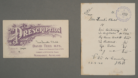 The Prescription; Mrs. Tunk`s Child. DAVID TEED, M.P.S. ...