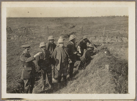 The New Zealand war Correspondent points out the scene of the New Zealanders victorious advance.