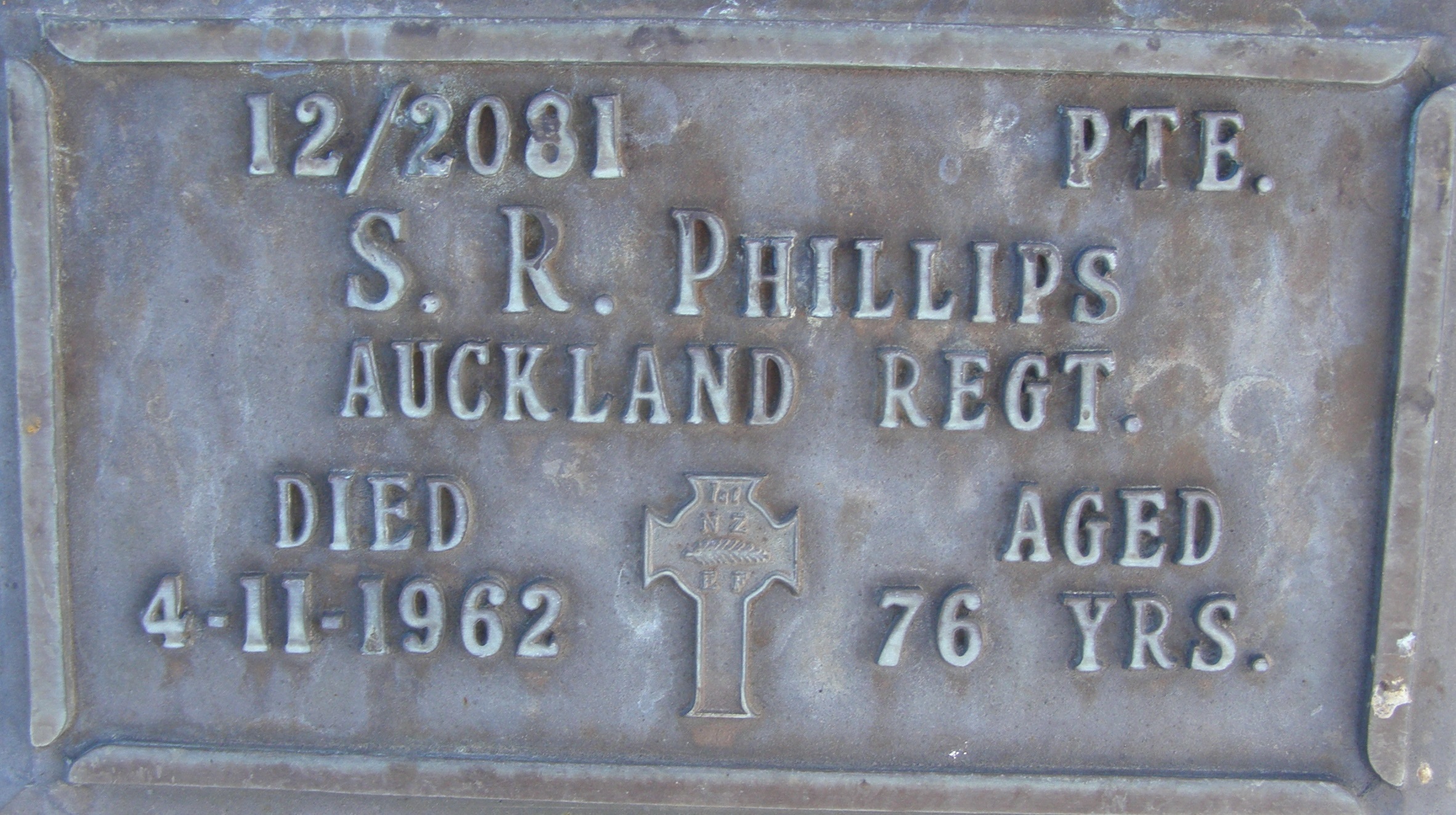 Sidney Robert Phillips Online Cenotaph Auckland War Memorial Museum