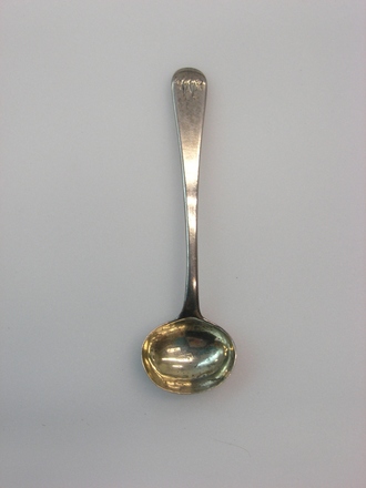 Spoon, salt, silver, engraved "W"