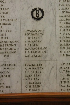 Frederick Barry Bagshaw Online Cenotaph Auckland War Memorial Museum