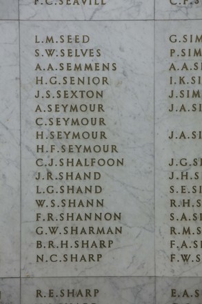 John Sidney Sexton Online Cenotaph Auckland War Memorial Museum