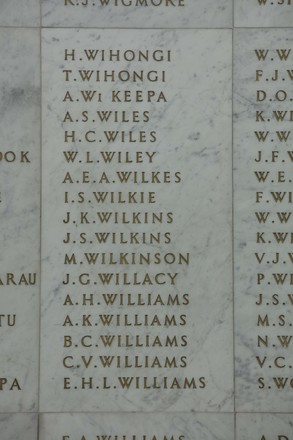 Arnold Kenneth Beale Williams Online Cenotaph Auckland War Memorial Museum